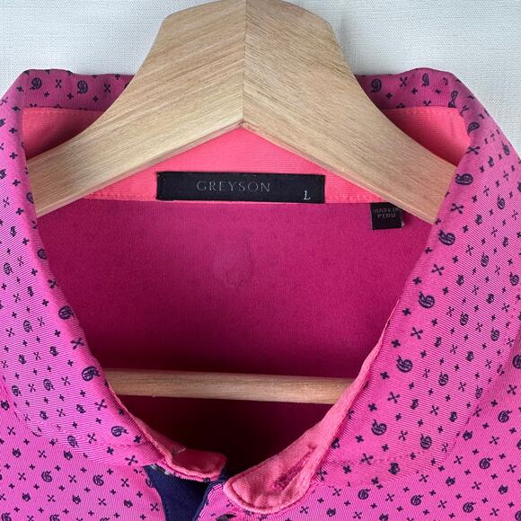 Greyson Men's Size L Polo Golf Shirt Casual Collared Short Sleeve - Picture 6 of 8